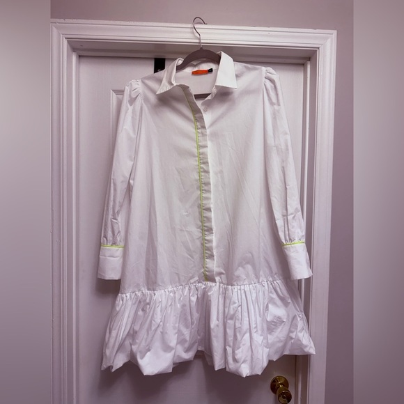 Pep’s Cannes Women’s White Yellow Shirt Dress Size 2 - Picture 1 of 7